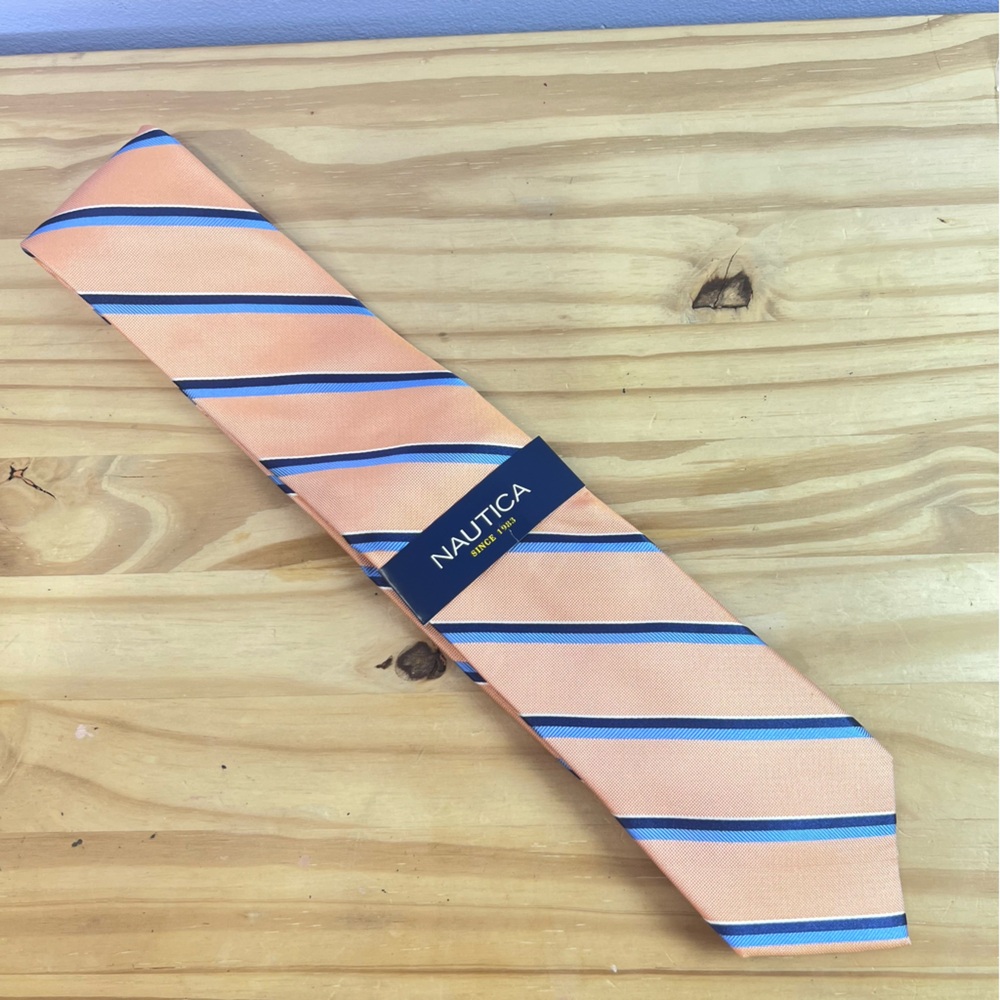 *2/$30* Nautica Orange and Blue Silk Tie NWOT